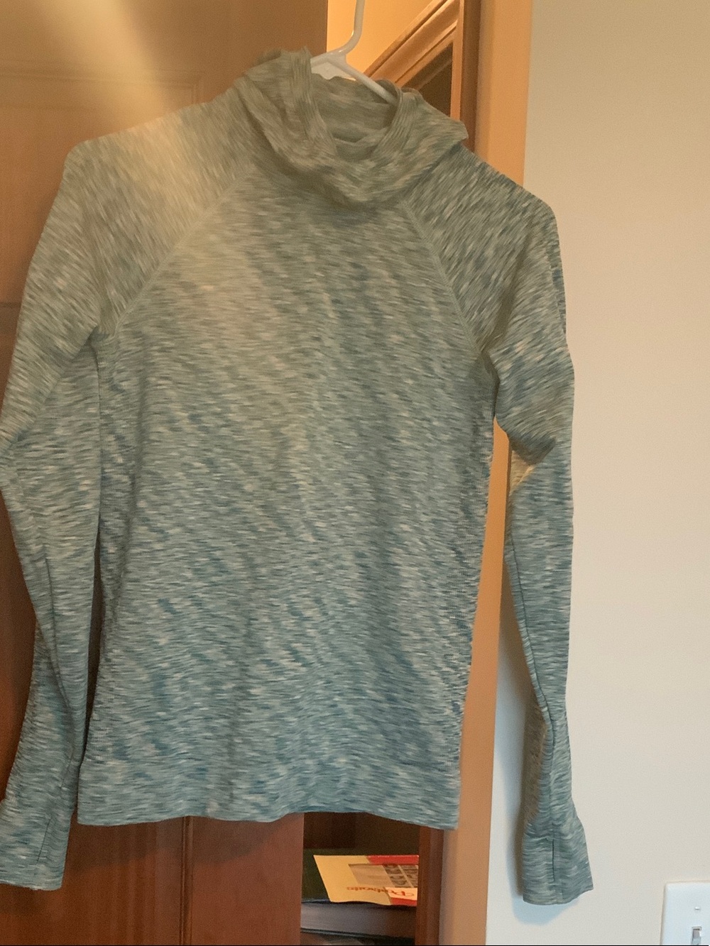 Sweaty Betty Heathered Sage Green Pullover Hoodie Top